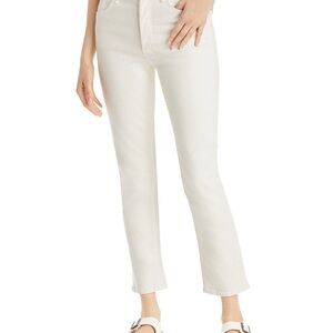 MOTHER The Tomcat Straight Ankle Jeans in Cream Puff.